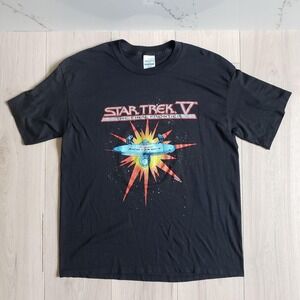 Star Trek V Shirt Mens XL Black Spring Ford 1989 Movie Graphic Tee Vintage